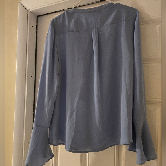 Karl Lagerfeld Light Blue Ruffle Blouse - Picture 2 of 7